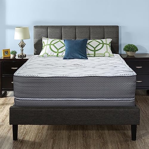Greaton 14″ Firm Hybrid Mattress with Box Spring, Stable and Comfortable Double Sided Bed Mattresses, Provide Equal Level Body Support and Correct Posture, Fully Assembled Bedding, White, Full XL