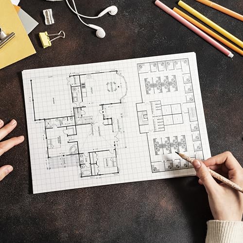 Image of PaperO A4 Square Loose Leaf Grid Paper | 100 GSM | 100 Sheets | (21 x 29.7 cm) | Ideal for Artists & Designers (A4-100 Sheets)