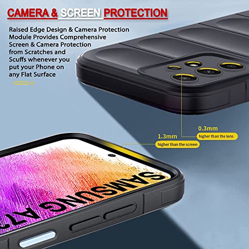 Image of TheGiftKart Liquid Silicon Back Cover Case for Samsung Galaxy A73 5G | Shockproof Military Grade Protection | Micro-Fibre Cloth On Inner Side | Built-in Anti-Slip Grip Back Cover Case (TPU, Black)
