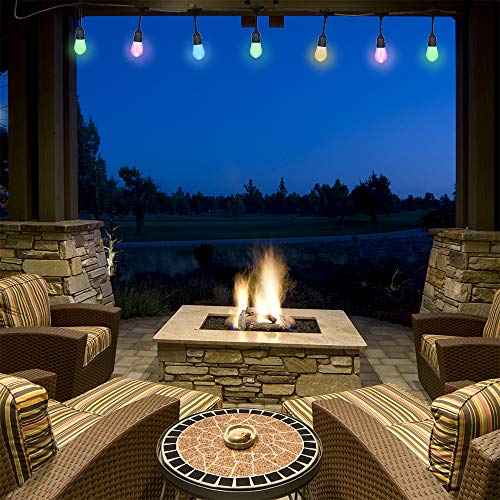 Honeywell 24Ft Linkable Water Resistant Led Indoor Outdoor Color Changing String Light With Remote Control, Commercial Grade Patio Lights With 8 Plastic E26 Bulbs Create Cafe Ambience In Your Backyard #TOP3