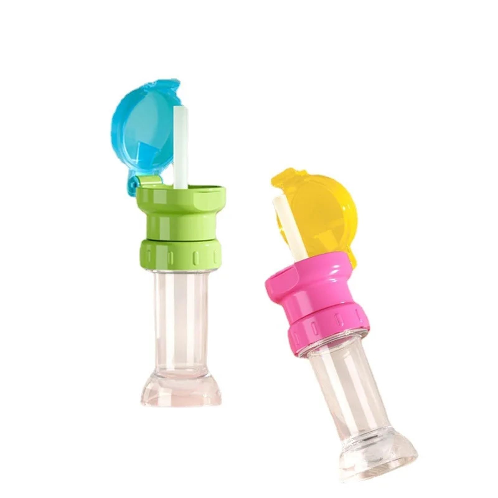 Eowstar 2pcs Spill Proof Water Bottle Cap with Straw - Safe Sippy Cap for Juice, Soda & Water(01+02)