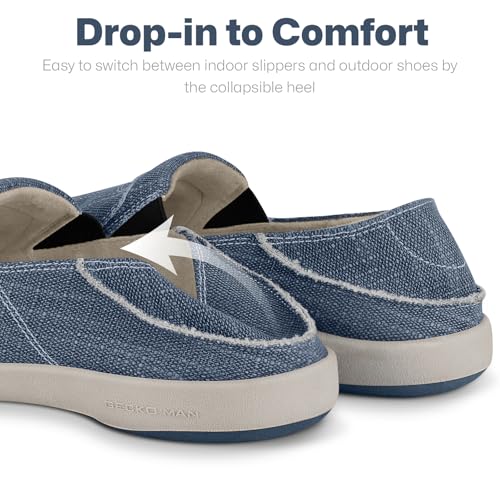 Mens Slip On Shoes, Mens Boat Shoes with Arch Support, Orthopedic Canvas Loafers for Plantar Fasciitis, Indoor & Outdoor Walking Slippers Shoes for Pain Relief4