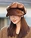 URAWOW Newsboy Cap for Women with Visor Fall Beret Hats for Women Ladies Slouchy Fashion Accessories Classic Casual Coffee