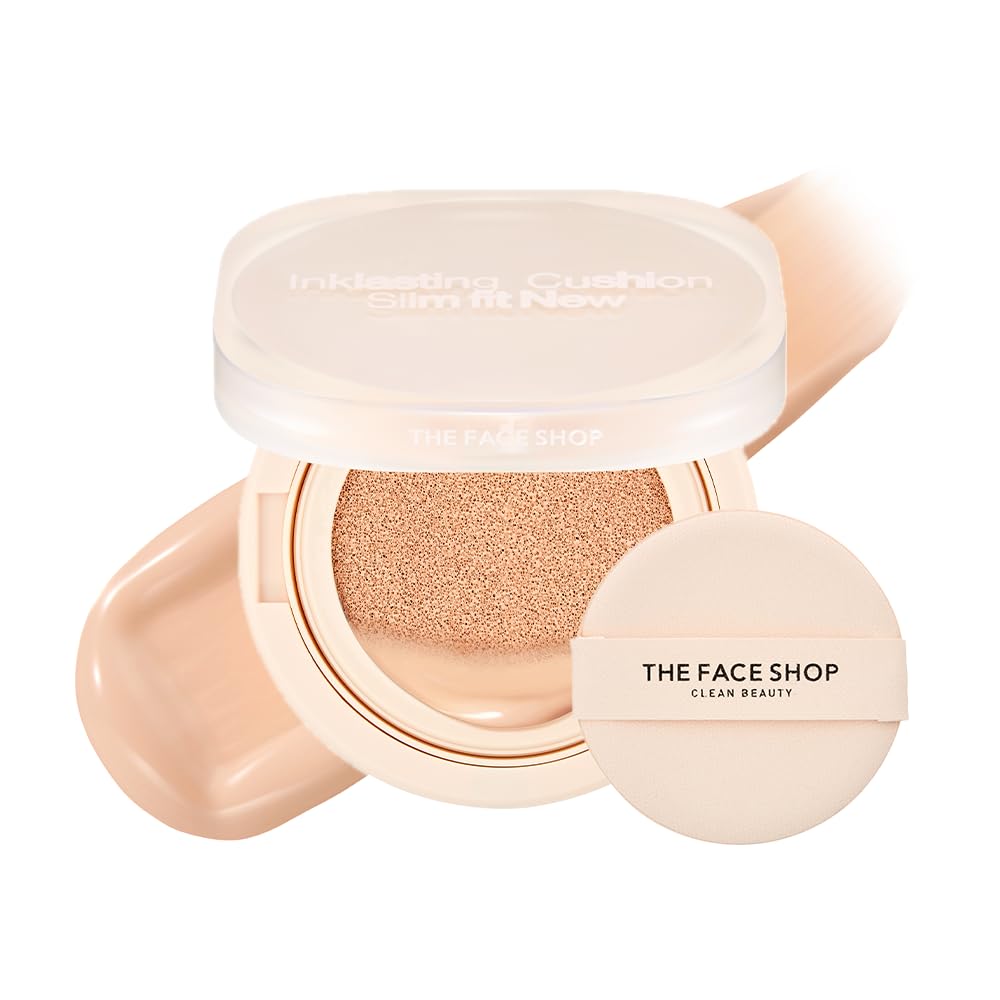 【THE FACE SHOP(ザ・フェイスショップ)】インクラスティングクッション スリムフィットニュー #V203 12g ファンデーション ベースメイク 白い肌 カバー力 韓国コスメ