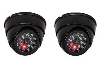 DRODRM Dummy Fake Security CCTV Dome Camera with Flashing Red LED Light for Indoor and Outdoor Use (2)