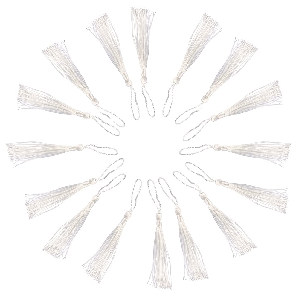 Nappine Bianche Per Artigianato - 100 Pezzi - Lunghezza 13cm - Materiale Terilene - Per Chiavi, Segnalibri, DIY - Foto 5