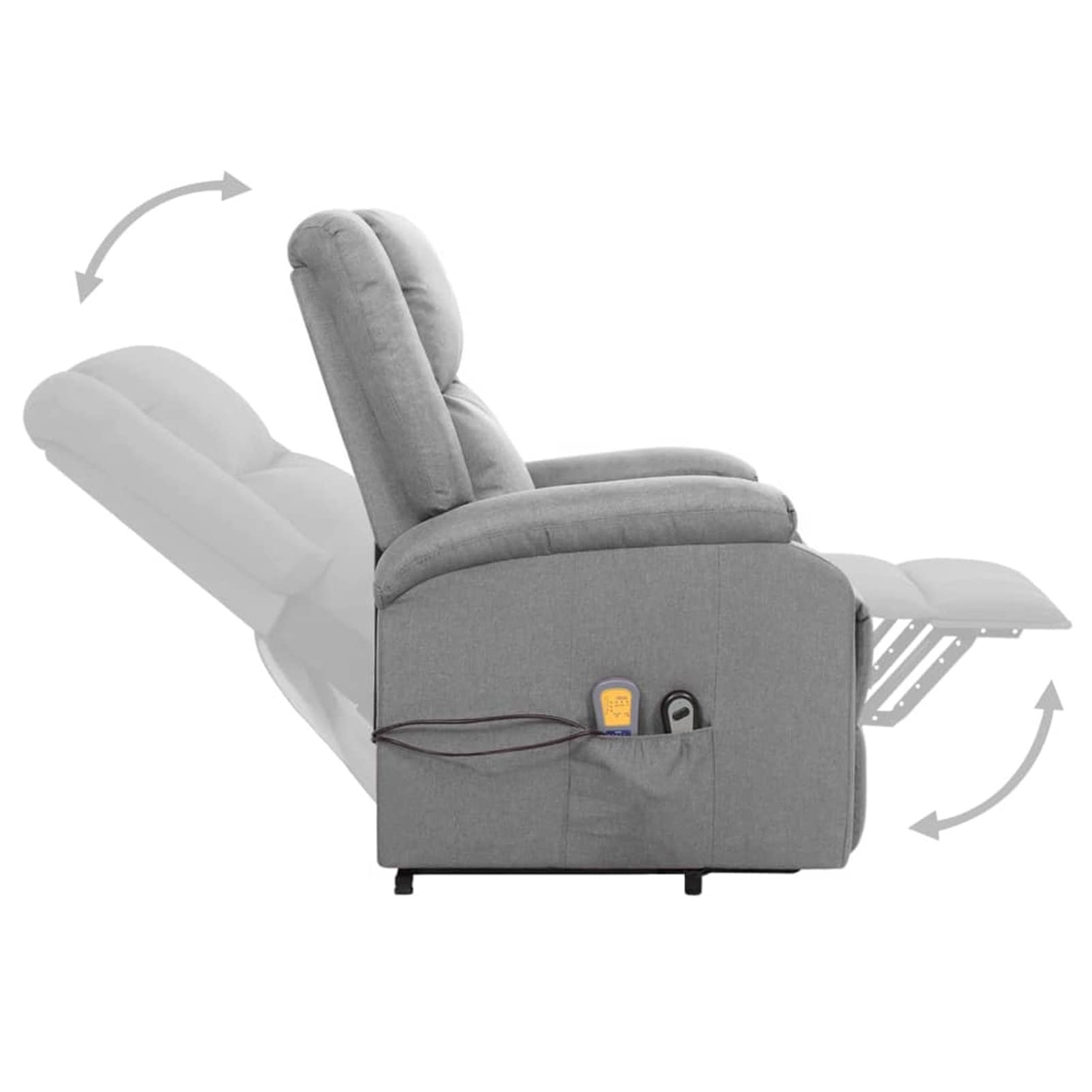 Sillón de Masaje Reclinable, 3 Posiciones, Elevación Eléctrica, Vibración de 6 Puntos, Tela Poliéster, para Descanso y Relajación