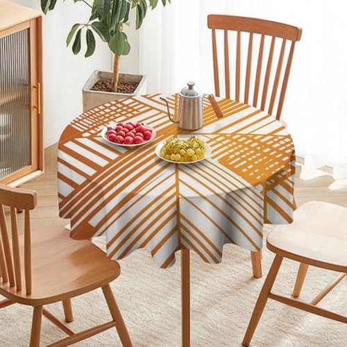 Nappe de table ronde imperméable haut de gamme blanc ambre - 6