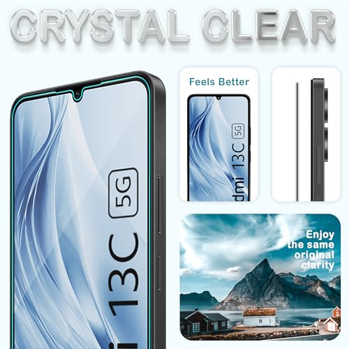 Image of ArmourPro Military Grade Gorilla Tempered Glass Compatible For Redmi 13C, 13C, Poco M6 and C65 (6.74 Inch) With Easy Installation Kit for Smartphone| Edge-to-Edge Protector Coverage | Black, Pack of 2