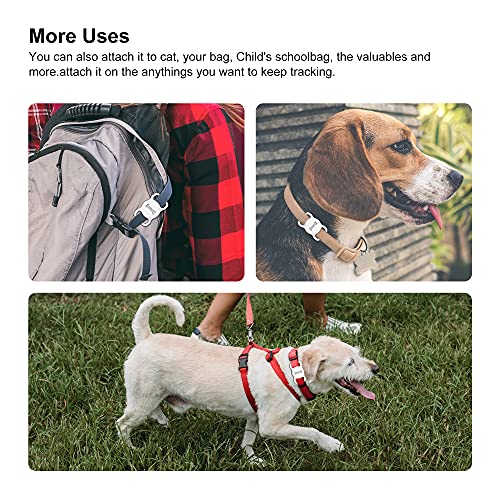 Image of AirTag Dog Collar Holder, Silicone AirTags GPS Tracking Accessories, Air Tags with Bone Pattern (1 Pack White)