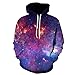 Produktbild Jonyn 3D Hoodie Herren Sweatshirt mit Kapuze Freizeit Langarm Pullover Unisex Tops HD Druck Große Tasche Sternenhimmel