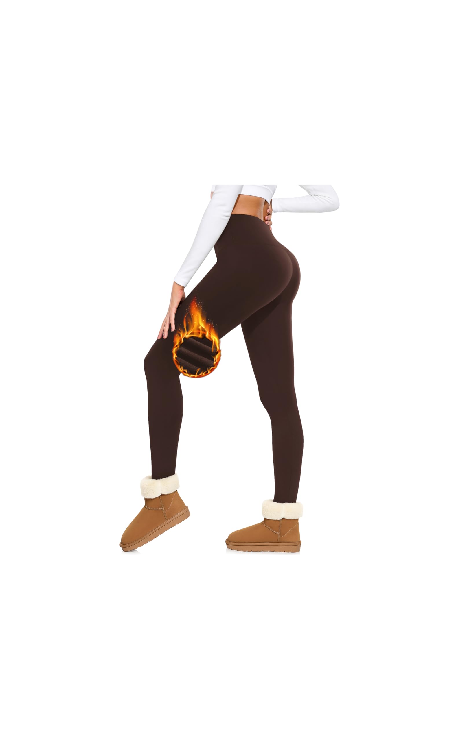 BENNIES Thermo Leggings Damen Thermoleggings Winter Gefüttert Leggins Schwarz High Waist Fleece Winterleggings Lange Blickdichte Thermoleggins Thermohose Warme Sportleggins Sport Hose Weiche Yogahose