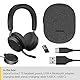 Jabra Evolve2 75 Wireless PC Headset mit Ladedock, 8-Mikro-Technologie - Dual-Foam-Stereo-Kopfhörer mit moderner aktiver Geräuschunterdrückung, USB-A Bluetooth-Adapter und MS-Kompatibilität - Schwarz