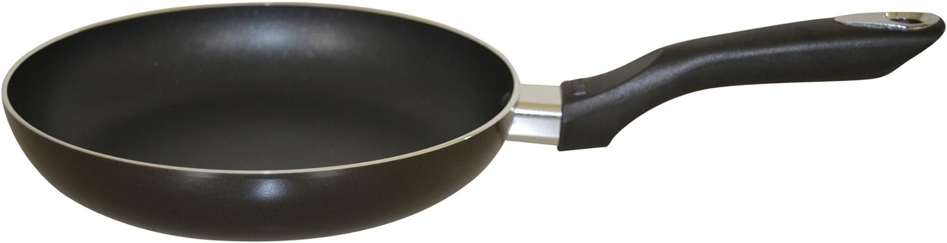 8in Bistro Aluminum Nonstick Fry Pan with Cool Touch Handle, Small Skillet for Eggs, Omelets, Sauteing, and Everyday Cooking, Black