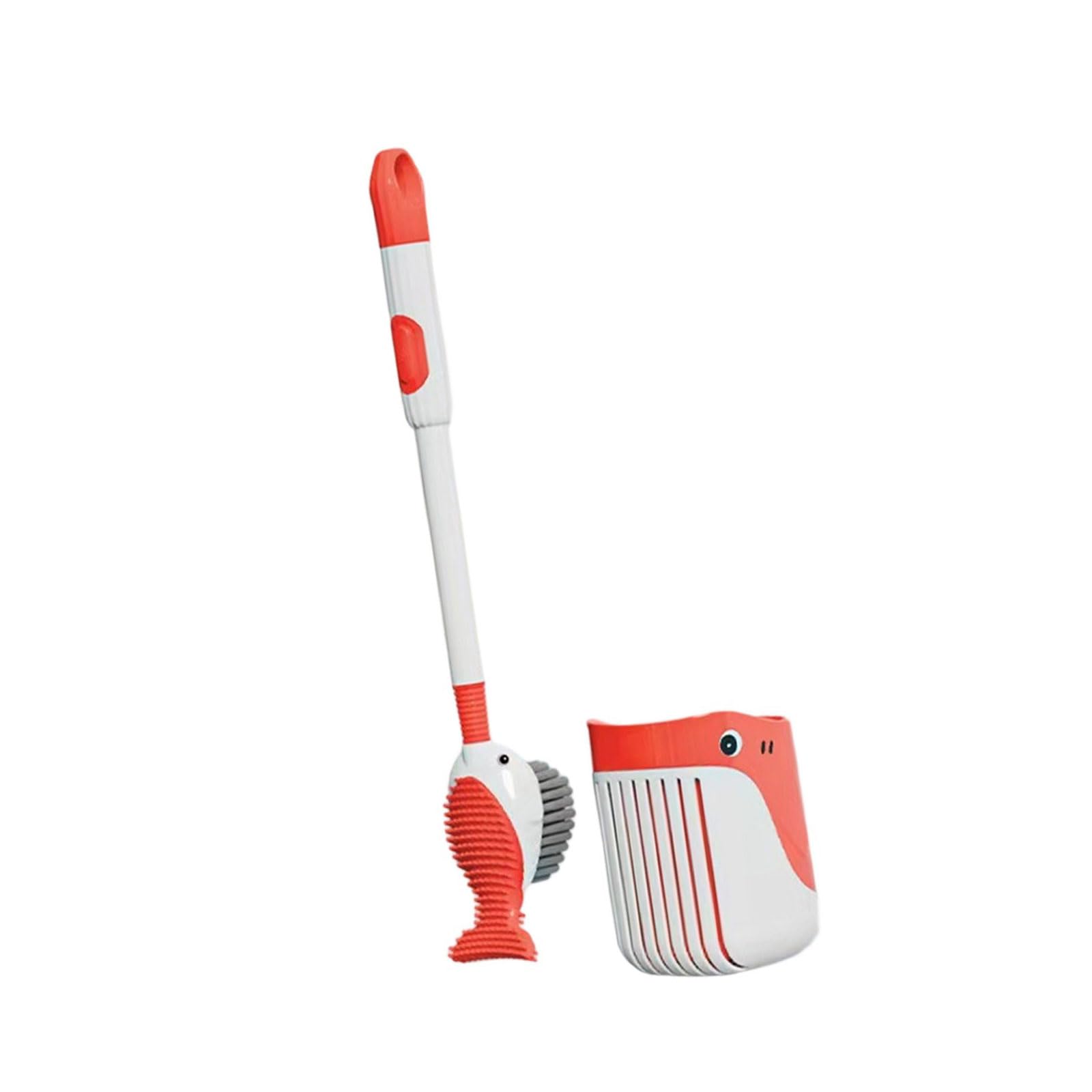 Cartoon Whale Toilet Cleaning Brush Long Handle Bowl Brushes with Holder Toilet Clean Tool Bathroom Accessory Long Handle Dispenser Liquid Brush