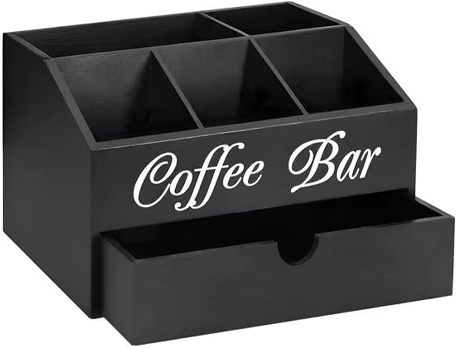 Multipurpose Wood Coffee Pods Storage Basket for Kitchen Counter Featuring Unique Carving Designs and Sturdy Mats Modern Kitchen Storage