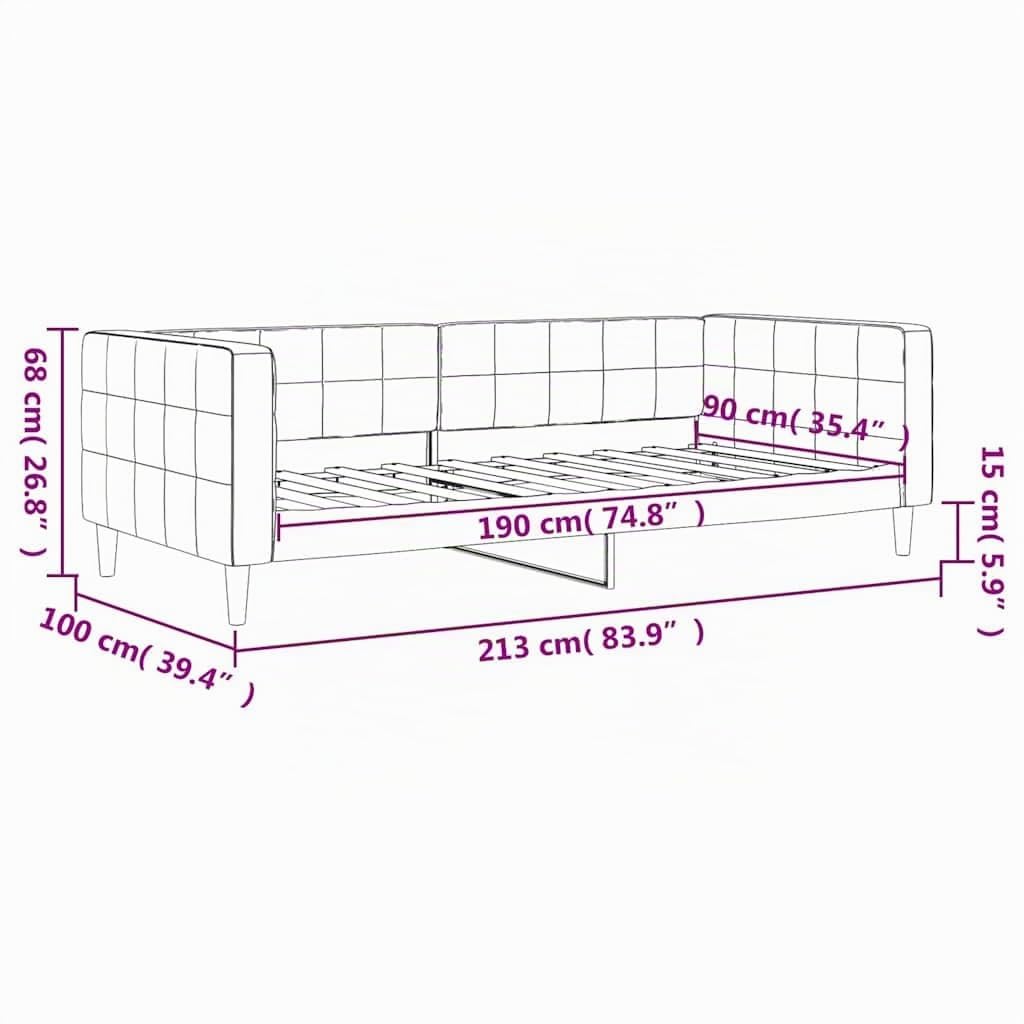 vidaXL Tagesbett Dunkelgrau 90x190 cm Samt