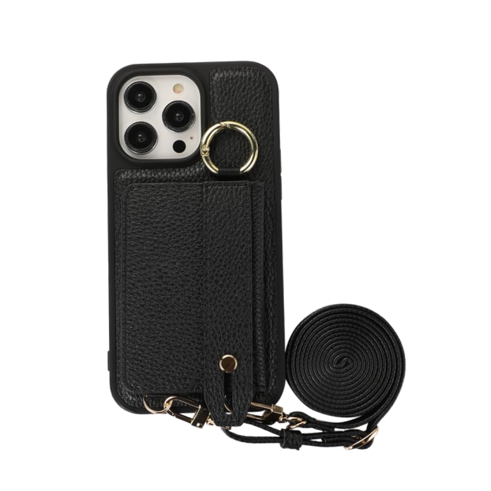 Étui portefeuille iPhone 13 anti-perte avec cordon et support bague - 7