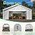 20'x32' Party Tent - Heavy Duty Upgraded Galvanized Frame, Outdoor Wedding Gazebo Shelter Canopy, Removable Sidewalls, Double Doors, and 3 Carry Bags for Parties, Weddings, and Outdoor Events