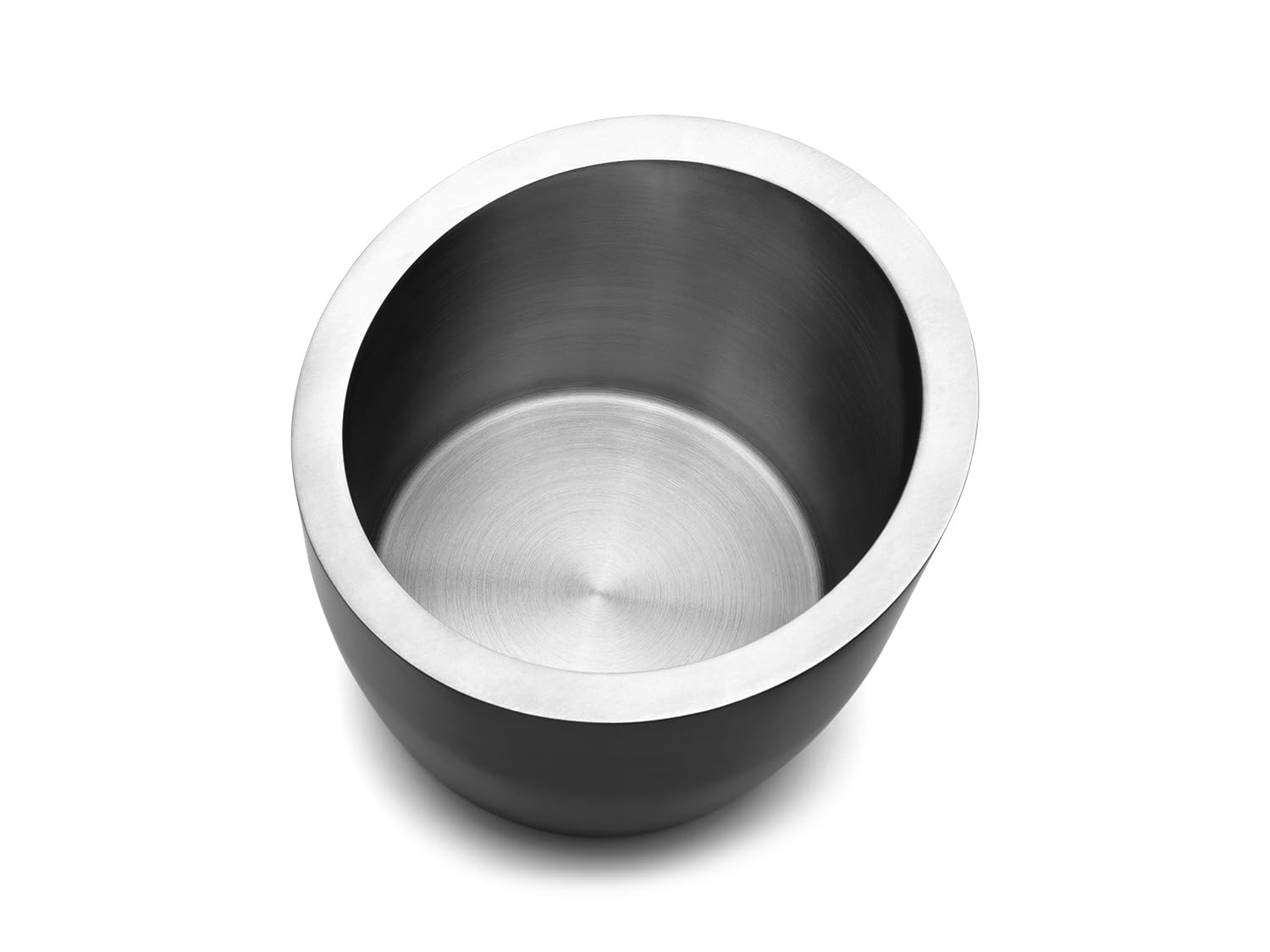 Leopold Vienna - Serbatoio per ghiaccio a doppia parete, in acciaio inox, 2,5 l, nero opaco