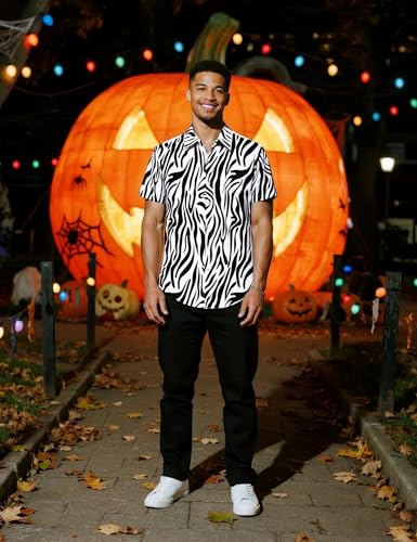 Men's Animal Print Novelty Button Down Hawaiian Shirt, S-4XL4