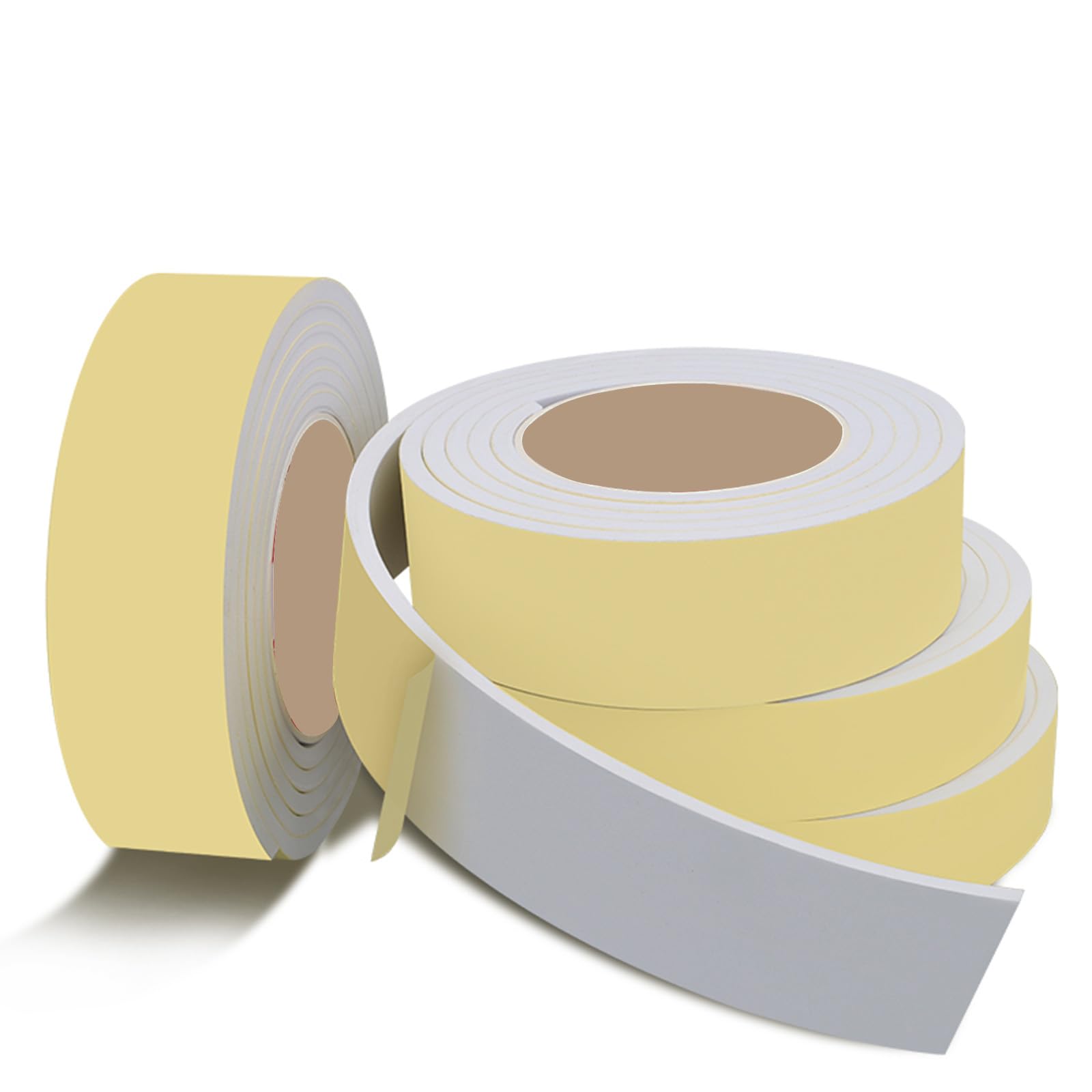 Cinta de espuma autoadhesiva para burletes, Cinta de espuma EPDM Tira sellado autoadhesiva Blanca 5 mm × (10-50)(5mmx40mm)