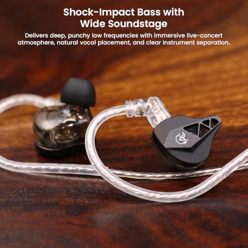 Image of AUDIOCULAR x KZ Beast HiFi Wired Type-C in-Ear Monitor (IEM) Earphones with KT02H20P DAC, KZ Collab IEM, 10mm Dynamic Driver, App Sound Customization, Wide Soundstage, Detachable 2-Pin Cable