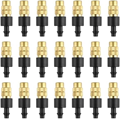 30PCS Adjustable Copper Atomizing Nozzle Kalolary Drip Irrigation Sprayer 4/7mm Atomizing Micro Sprinkler Garden Cooling Irrigation Equipment for Lawn Vegetables Greenhouse (Short)