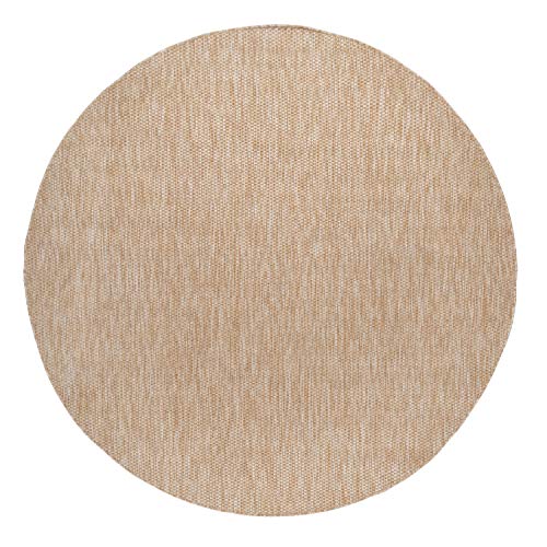 Paco Home Alfombra Exterior Redonda Intemperie Balcón Terraza Cocina Motivo Monocolor, Tamaño:Ø 120 Cm Redon, Color:Naturaleza Paco Home Alfombra Exterior Redonda Intemperie Balcón Terraza Cocina Motivo Monocolor, Tamaño:Ø 120 Cm Redon, Color:Naturaleza