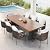 homary 9 Piece Outdoor Dining Set, 94.5" Teak Rectangle Table with 8 Rattan Chairs, Weather-Resistant Patio Dining Set for Garden, Deck & Backyard