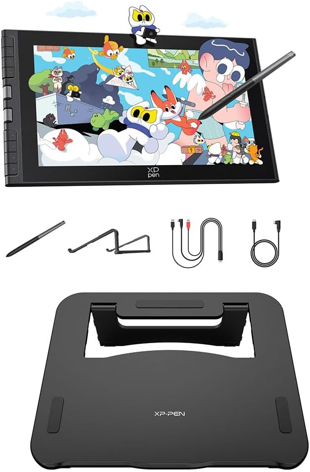 XPPen Artist 12 3rd 11.9" Drawing Tablet with Screen | X4 Pen 16K Pressure | Dial Wheels+8 Keys&XPPen AC42 Graphics Tablet Stand - Laptop & Mobile Device Holder