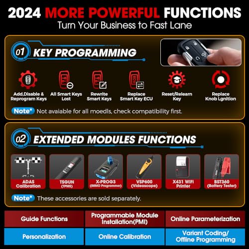 2024 Elite LAUNCH X431 V PRO 4.0 Bluetooth Bidirectional Scan Tool with All Connectors, Same as X431 Pro3S+, ECU Coding, 37+ Service, Full System Diagnostic, FCA AutoAuth, V.AG Guide, 2-Year Update