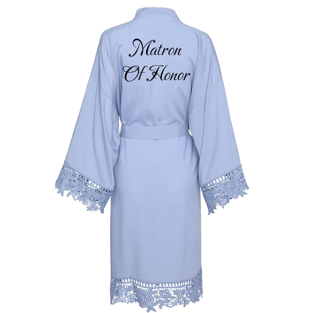 Yeuyyben Abito da sposa in cotone rayon abito da sposa damigella d'onore abito da sposa sorella sposa pigiameria donna kimono da sposa abito da notte blu chiaro