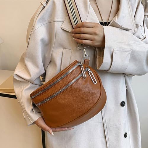 Fashionable Wide Strap Shoulder Bag Simple Casual Crossbody Bag Solid Color Commuting Chest Bag for Travel Work4
