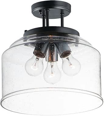 Maxim Acadia - 3 Light Semi-Flush Mount-Black Finish
