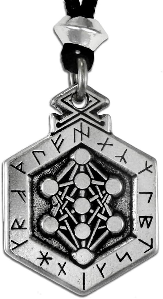 Armanen Runes Necklace - Yggdrasil Amulet - Norse Viking Rune Pendant