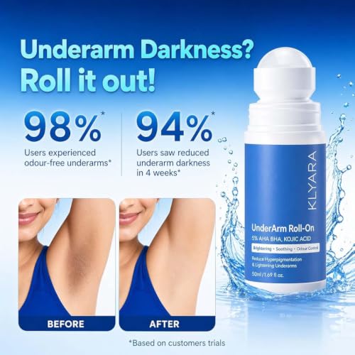 Image of Underarm Roll-On Deodorant, 5% Potassium, Brightening, Odour Control & Smooth Skin, for Men & Women