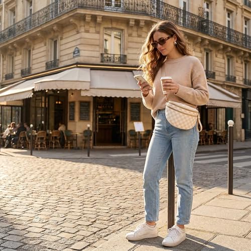 Image of Womens Crossbody Bag, Spacious Nylon Bum Bag Trendy Shoulder Purse with Adjustable Strap Zipped Travel Essentials