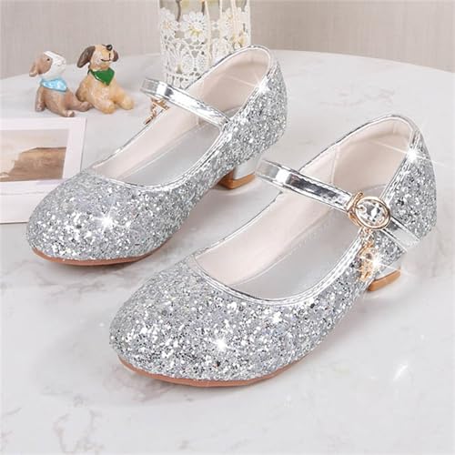 Girls High Heels Sparkly Mary Jane Dress Shoes with Buckle - image 6