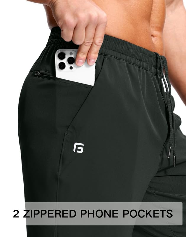 Image of GGJ Men's Lightweight Athletic Shorts with 2 Zipper Pockets 7 inch /9 inch /5 inch Gym Workout Running Quick Dry Tennis Shorts for Men