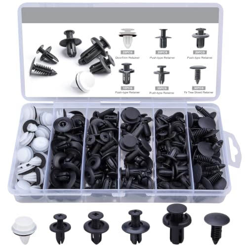 Tuercas y tornillos | Preciva Remaches De Plástico, 140 Piezas Clips De Fijación, 6 Tamaños Grapas Coche Carrocería Para Puerta Parachoques Fender Liner Sealing Strip Clips Fijos