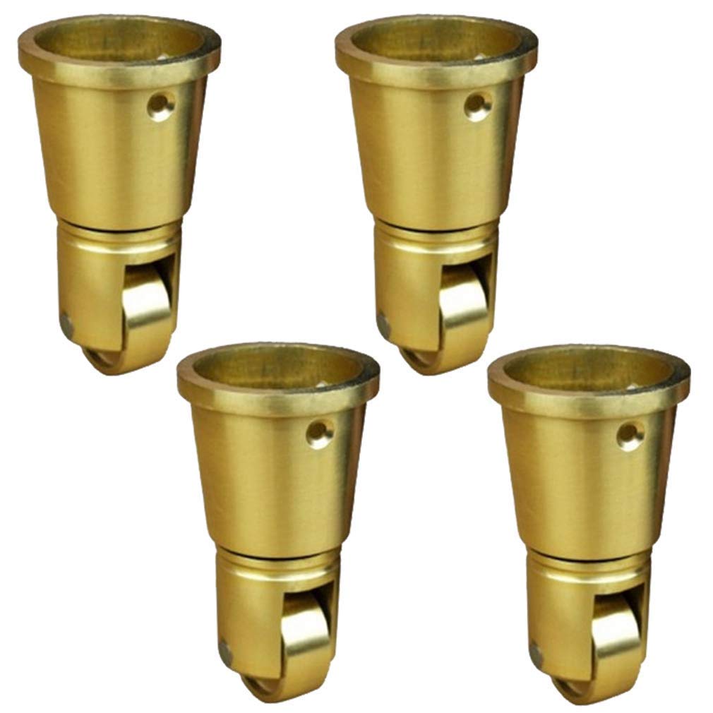 Roulettes finition laiton poli silencieuses de 25 mm pour chaises et meubles