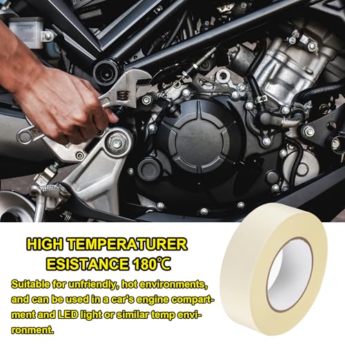 Image of MECCANIXITY 2Pcs Insulating Acetate Roll Cloth Adhesive Tape, 1.6in x 98ft White Electrical Heat Resistant Fabric Tape for Laptop Electric Automotive Guitar Repair Wire Harness