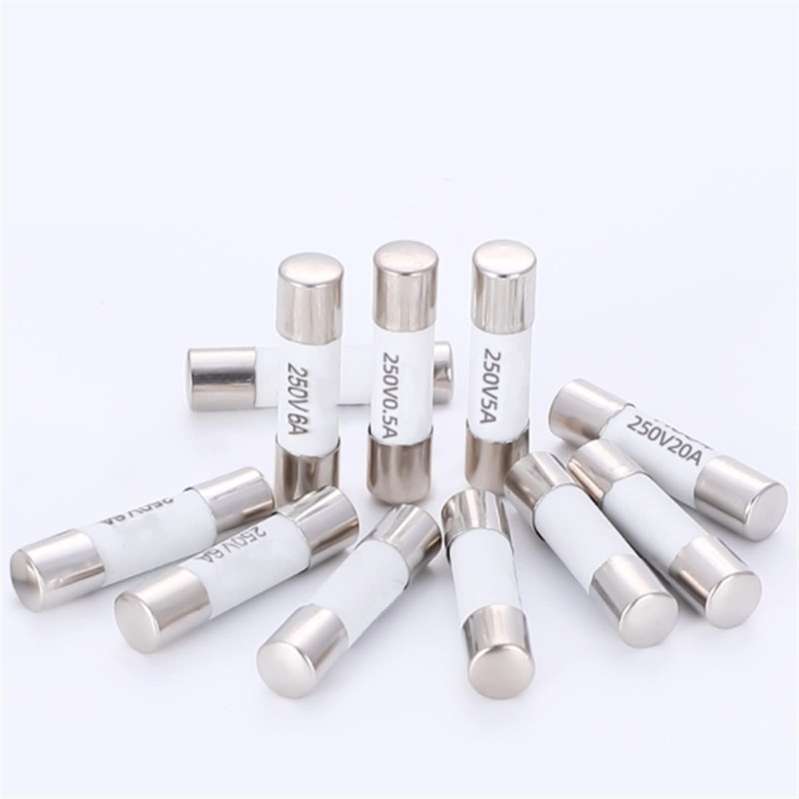 100 sztuk, 5 x 20/6 x 30 mm, 250 V, 0,5/1/2/3/4/5/6/8/10/15/20/25/30 A, ochronne obwody elektryczne (kolor: 5 x 20, rozmiar: 15A) (Kolor: 6x30, rozmiar: 00 .5A )