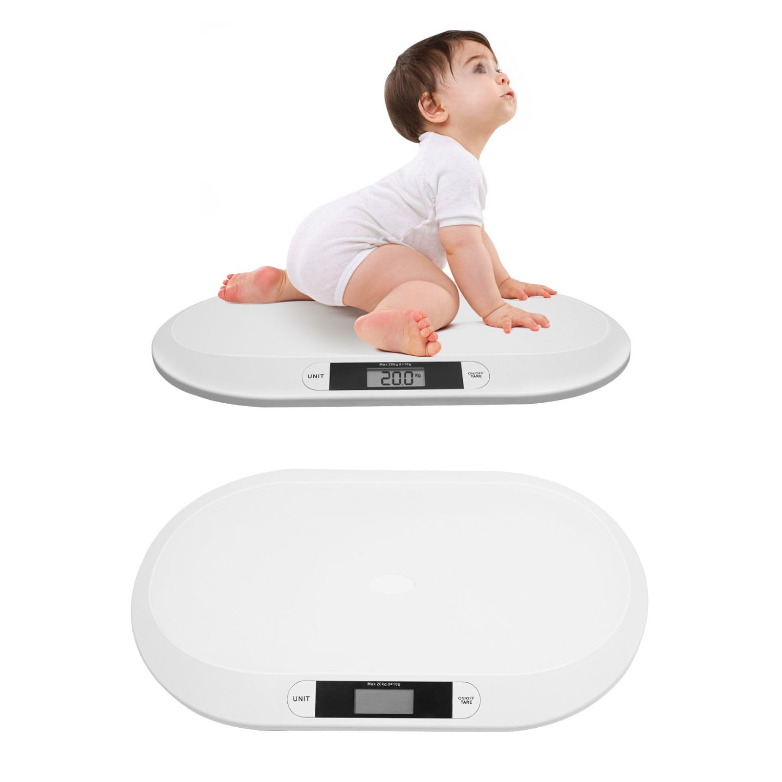 Digital Baby Scale, Infant Weighing Scale for Toddlers, Multifunctional Newborn Baby Scale with Hold Function, Pet Scale for Cats and Dogs, Up to 44lbs
