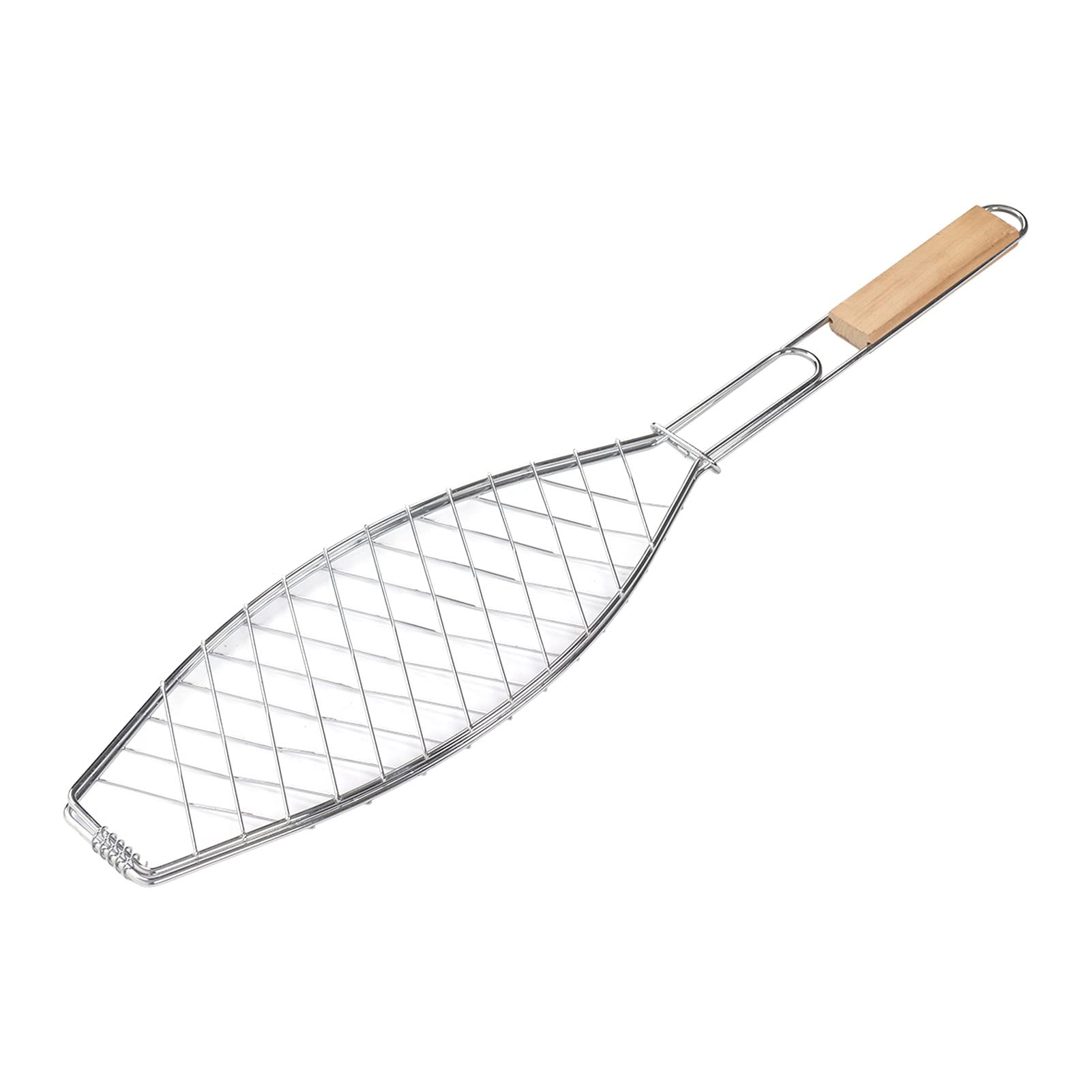 Cestello per Griglia, Compatto e Facile da Riporre, in Acciaio Inox, con Manico, per Grigliare Bistecche, Salsicce, Pollo, Costolette, Agnello, Mais, Patate, Pesce