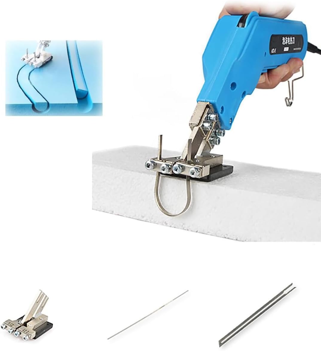 150W Electric Hot Melting Cutter, 110V/230V Hand Held Foam Grooving Carving Knife, 16 Steps Temperature Adjustment, with Small Slotting Board, Heating Knife for Sponge Cloth Canvas Ribbon Nylon Rope