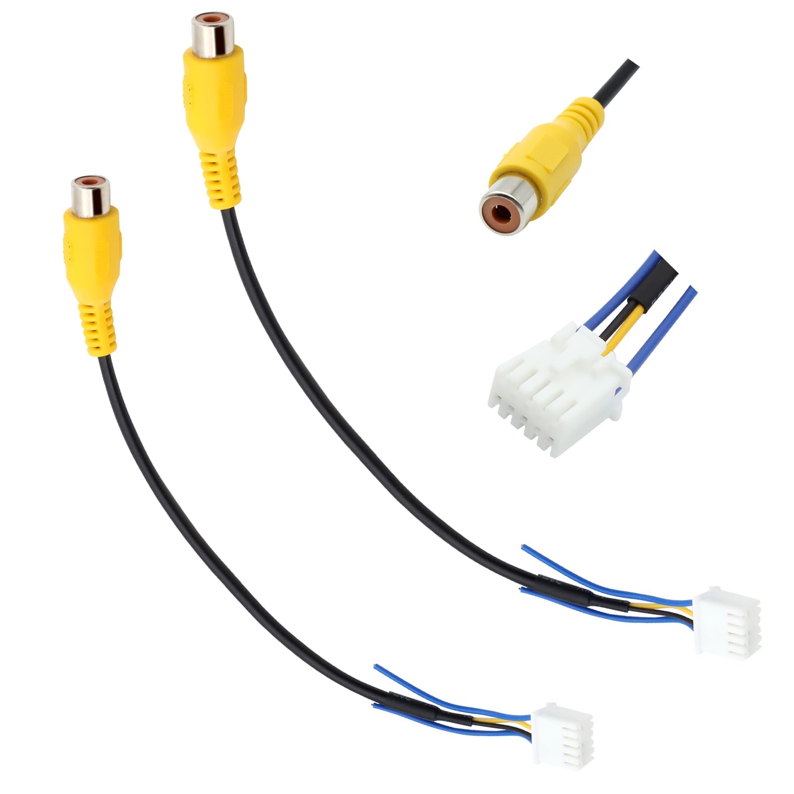 TNSLAND 2 sztuki 10-pinowy kabel do kamery cofania, adapter 10 pin RCA wejście wideo adapter do systemu Android, adapter do kamery zapasowej, do podłączenia kamer cofania z urządzeniami z systemem