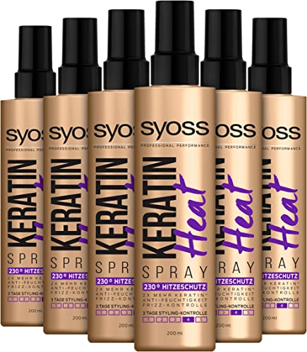 Spray protection chaleur 230°C Syoss lot de 6 pour réparer et protéger les cheveux abîmés
