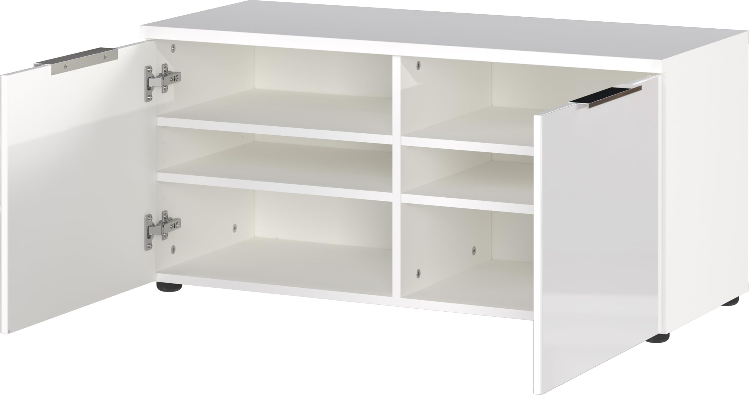 Germania Schuhbank 3419-84 GW-Genova, in Weiß, mit Glasfront, 97 x 47 x 40 cm (BxHxT)